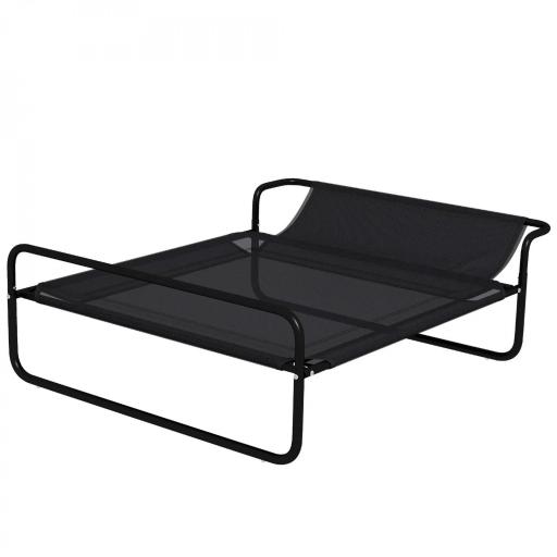 Cama Elevada para Perros Refrescante y Transpirable 106x81x33 cm Malla de Textilene Reposacabezas Inclinado Negro [9]
