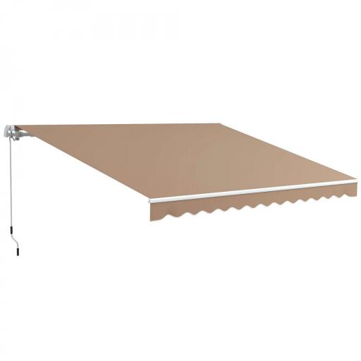 Toldo para Balcón 350x250 cm con Manivela de Metal Impermeable y Anti-UV para Jardín Terraza Ventanas Marrón [7]