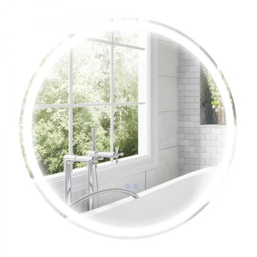 Espejo para Baño Redondo Ø60 cm con Luces LED Ajustable Antivaho Función de Memoria e Interruptor Táctil Plata [4]