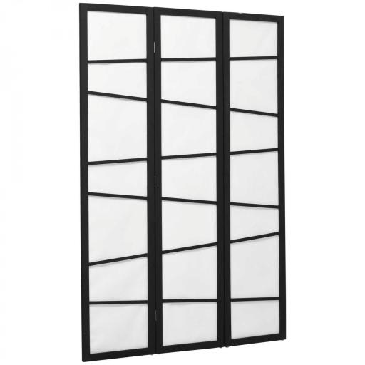 Biombo de 3 Paneles Divisor de Habitación Plegable 120x170 cm Separador de Ambientes para Oficina Salón Negro y Blanco [9]