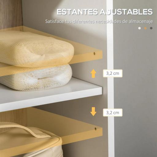Columna de Baño con 6 Compartimentos para Ducha Aseo Dormitorio Estilo Moderno 31,5x30x169 cm Blanco y Roble [3]