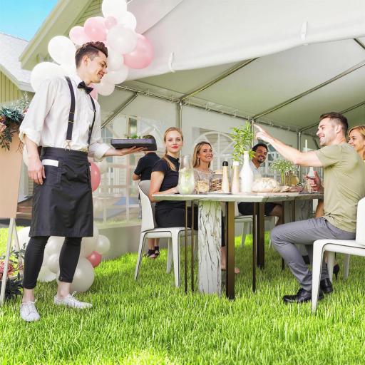 Carpa para Fiestas 4x8 m Carpa de Jardín con Paredes Extraíbles Puerta y Ventanas UPF50+ para Boda Camping Blanco [3]