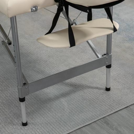 Camilla de Masaje Plegable con Altura Ajustable en 7 Posiciones Reposacabezas y Apoyabrazos 186x71x62-83 cm Beige [8]