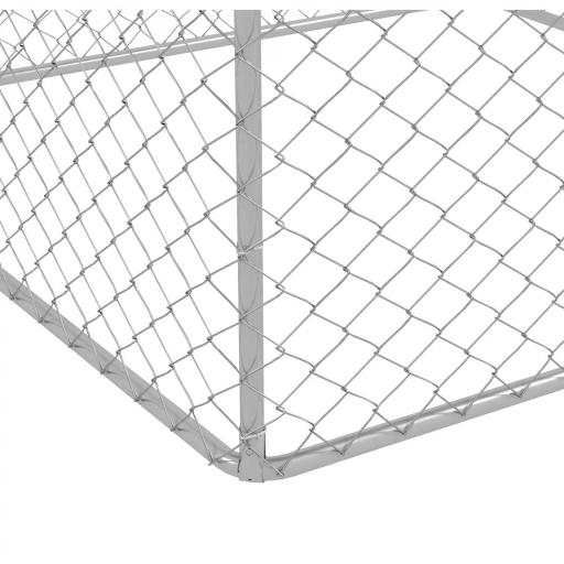 Jaula de Exterior para Perros Medianos con Cerradura Marco de Acero Toldo Impermeable y Anti-UV 200x200x237 cm Plata [7]
