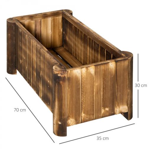 Jardinera Rectangular Arriate de Jardín con 4 Patas para Cultivos Verduras Flores en Jardín Balcón 70x35x30 cm Natural [1]