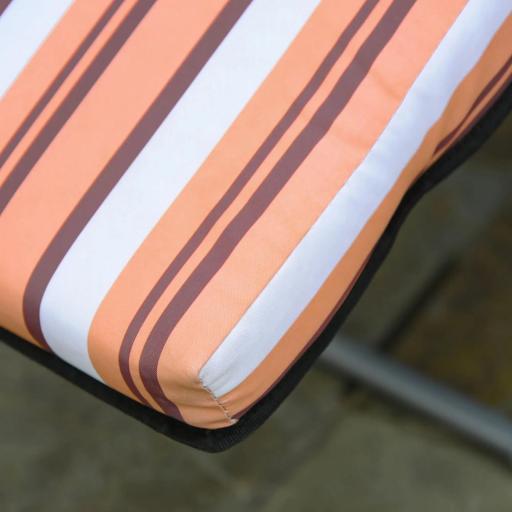  2 Tumbonas de Jardín de Acero con Cojín Acolchado Respaldo Ajustable y Reposapiés 60x75x65-102 cm Rayas Naranja [7]