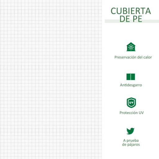 Mini Invernadero de Jardín Terraza 180x90x90cm Tipo Caseta Tubo de Acero con 2 Ventanas Enrollables Vivero Casero Blanco [4]