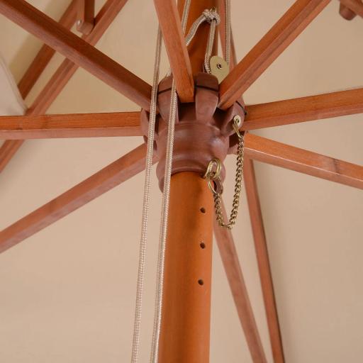 Sombrilla de Jardín 3x3x3 m con Doble Techo Sistema de Polea Impermeable para Terraza Balcón Exterior Beige [5]