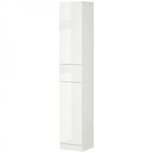 Columna de Baño con 1 Cajón y 5 Estantes Abiertos Mueble Auxiliar de Baño Estilo Moderno 30x28x170 cm Blanco [9]