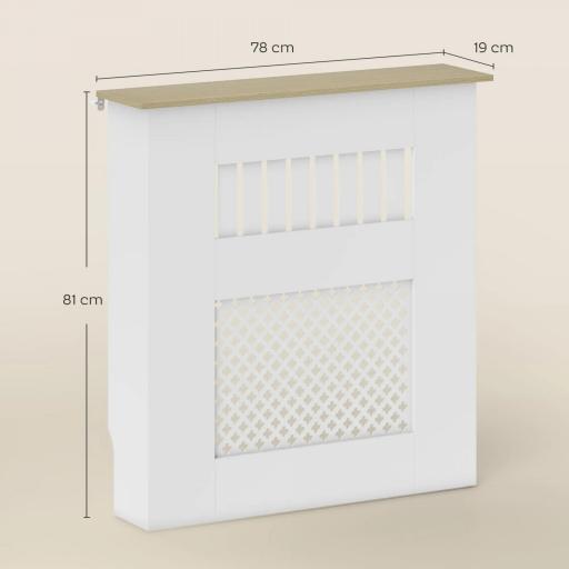 Cubre Radiadores 78x19x81 cm Cubierta para Radiador Diseño Moderno de Listones y Nido de Abeja Blanco [5]