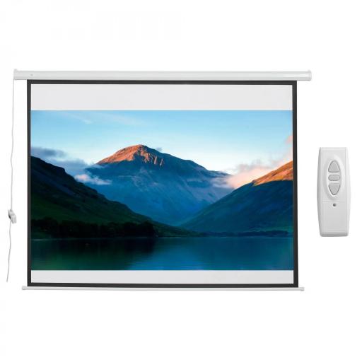 Pantalla del Proyector Eléctrica Portátil Universal 84 Pulgadas Pantalla para Proyección Motorizada 4:3 con Control Remoto Cine en Casa Presentaciones Colgada de Pared [6]