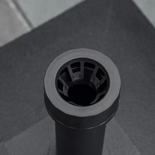 Base de Sombrilla con 4 Ruedas Bloqueables Soporte de Parasol Rellenable de Arena 18 kg o Agua 16 kg para Jardín Patio Terraza 45x45x39 cm Negro [6]