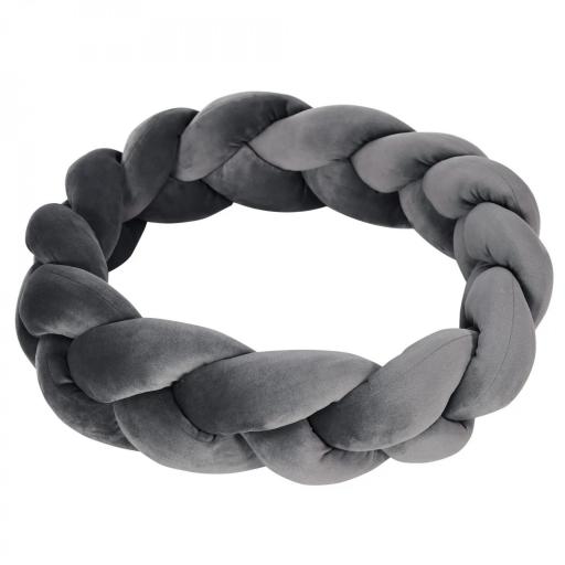 Cama para Perros Pequeños Cama para Mascotas Lavable con Cojín Independiente y Cuerda de Algodón 55x55x14 cm Gris [5]