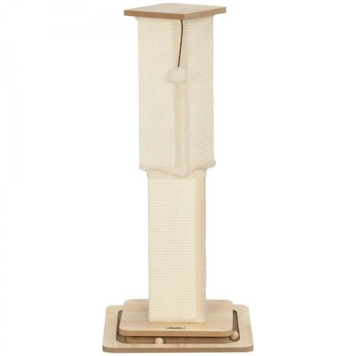 Rascador para Gatos Arañador para Gatos con Bola Colgante Juguete de Pelota de Pista y Poste de Sisal Roble [9]