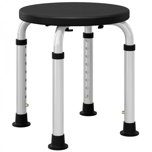 Taburete de Ducha de Aluminio con Altura Regulable Antideslizante Carga 135 kg para Ancianos y Discapacitados [8]
