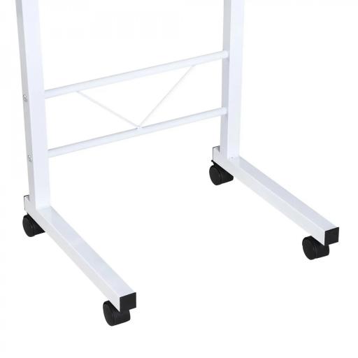 Mesa Auxiliar con Ruedas Mesa para Sofá con Altura Ajustable para Hogar Oficina 60x40x68-78 cm Blanco [7]
