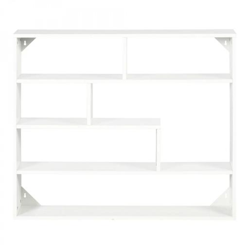 Estantería de Pared Balda Flotante con 7 Compartimientos Abiertos Estilo Moderno 94x19,5x80 cm Blanco [5]