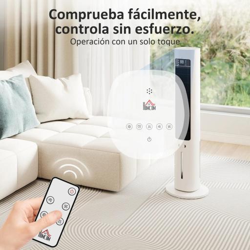 Climatizador Evaporativo 3 en 1 con Depósito de 3 L Oscilación 48° 3 Velocidades 3 Modos Temporizador 12h Blanco [3]