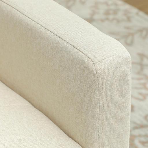 Sofá Cama de 1 Plaza Tapizado en Lino con Respaldo Ajustable de 3 Niveles y Almohada Acolchada 69x82,5x84 cm Beige [7]