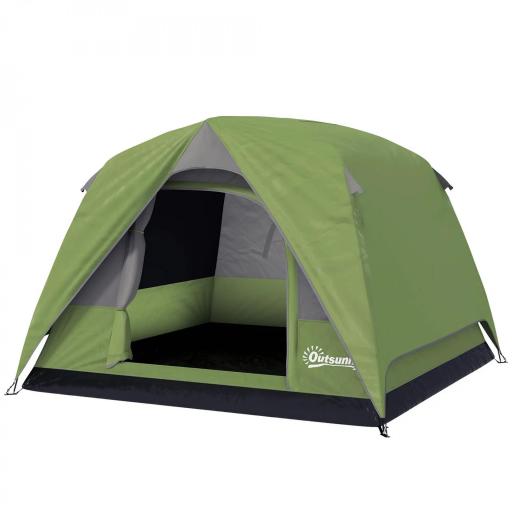 Tienda de Camping para 4 Personas Impermeable Fácil Instalación y Bolsa de Transporte Incluida 200x200x135 cm Verde [8]