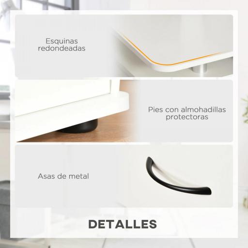 Escritorio con Estanterías Mesa de Ordenador con 2 Cajones Bandeja de Teclado Soportes para Monitor 120x55x85 cm Blanco [7]