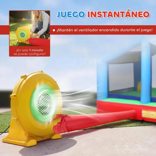 Castillo Hinchable para Niños con Soplador Tobogán Cama Elástica Piscina de Pelotas Juego de Aros Toldo [7]