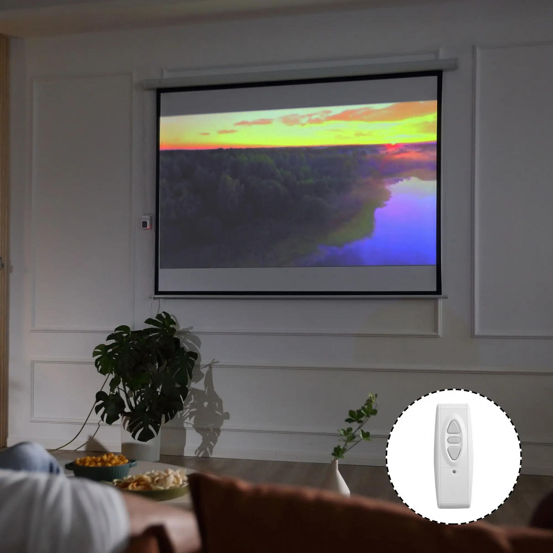 Pantalla de Proyección Eléctrica 120 Pulgadas Formato 4:3 con Mando a Distancia 244x183 cm Blanco