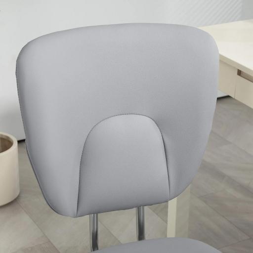 Silla de Oficina Giratoria con Altura Ajustable y Función Basculante para Escritorio Estudio 50x54x87,5-96,5 cm Gris [7]