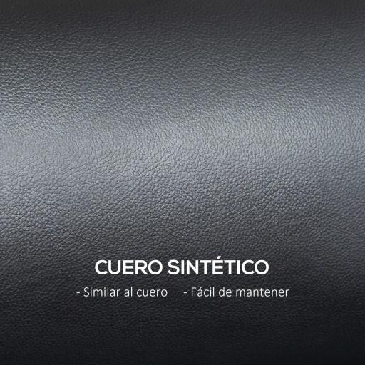 Sofá de 2 Plazas con Tapizado de Cuero Sintético Acolchado Grueso y Patas de Madera para Salón 117x78x78 cm Negro [3]