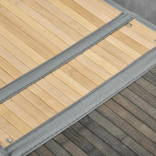 Cesto para Ropa Sucia de Bambú Capacidad de 100L Cesta para la Colada con 2 Compartimentos 62,5x37x60,5 cm Gris [6]