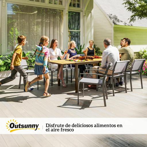 Mesa de Comedor Extensible de Exterior de 160-240 cm para 6-8 Personas Mesa Rectangular para Porche Terraza Jardín [6]
