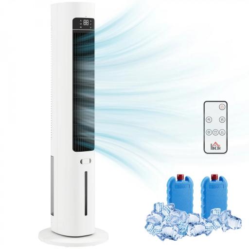 Climatizador Evaporativo 3 en 1 con Depósito de 3 L Oscilación 48° 3 Velocidades 3 Modos Temporizador 12h Blanco [8]