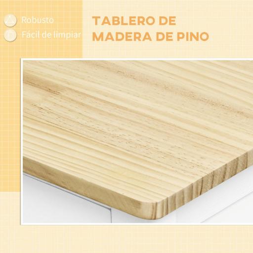 Carro de Cocina Carrito de Servir Multiusos Estantería Carrito Auxiliar con Ruedas para Baño Dormitorio con Estante Cajón Armario 89x40x84cm [9]