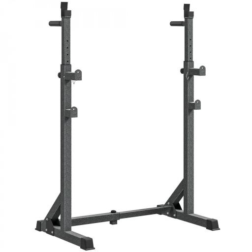 Soporte para Barras de Pesas con Ancho y Altura Ajustable Rack Musculación con Marco de Acero Carga 150 kg Negro [9]