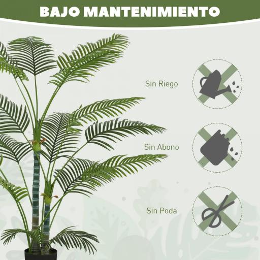 Planta Artificial Decorativa 170 cm Palmera Artificial con Maceta y Hojas para Interior Verde [3]