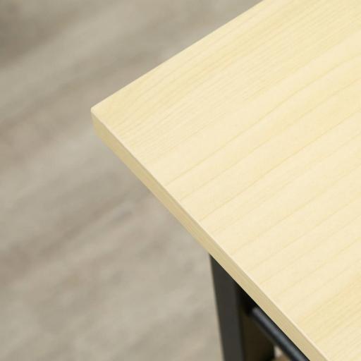 Mesa Auxiliar con Ruedas Mesa Lateral en Forma de C con 2 Estantes Estilo Moderno 60x34,5x64,5 cm Natural [6]