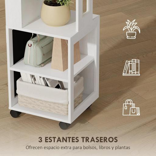 Espejo Joyero con Luces LED Armario para Joyas de Giro de 360° Cerradura y Llaves Superficie Blanco y Forro Beige [6]