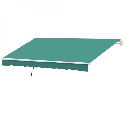 Toldo de Pared con Brazo Articulado y Manivela Marco Resistente de Aluminio y Cubierta de Poliéster 295x245 cm Verde [9]