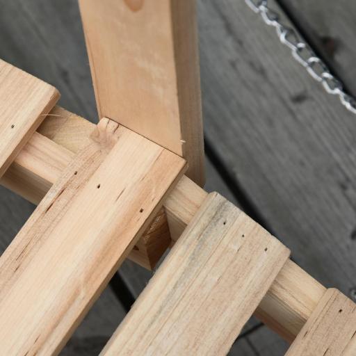 Puente de Jardín de Madera con Pasamanos Puente Decorativo para Estanque Carga 5 kg 100x32x48 cm Natural [2]