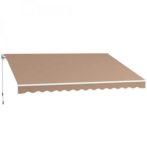 Toldo para Balcón 350x250 cm con Manivela de Metal Impermeable y Anti-UV para Jardín Terraza Ventanas Marrón [9]