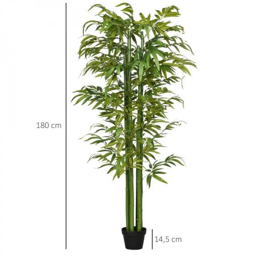Bambú Artificial 180 cm Planta Sintética de Interior para Decoración de Oficina Hogar Ø17x180 cm Verde [1]