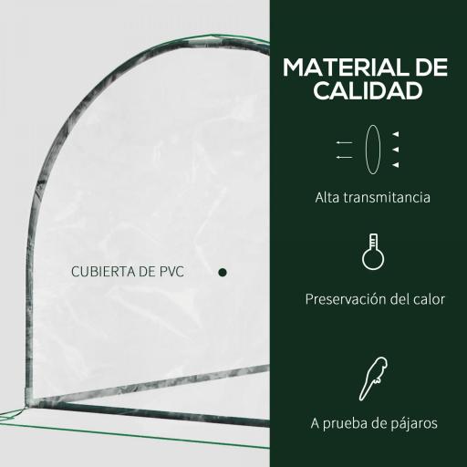 Invernadero de Exterior 200x100x80 cm con Marco de Acero y Cubierta de PVC para Cultivo de Plantas Tomates Transparente [2]