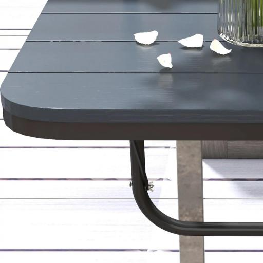 Mesa Colgante para Balcón Plegable de Aluminio con Altura Ajustable en 4 Niveles Carga 25 kg 60x40x55-64 cm Negro [7]