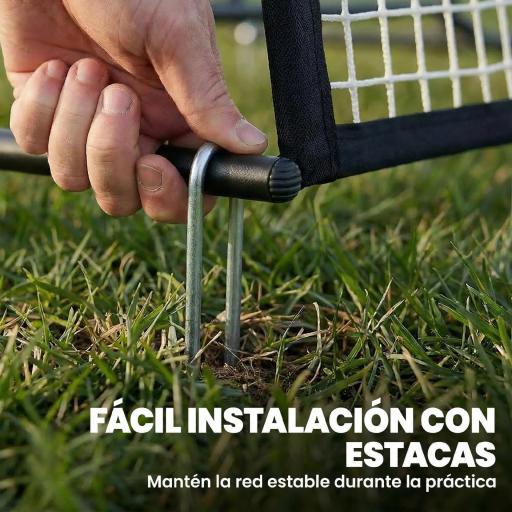 Red de Rebote Plegable 2 en 1 con Bolsa de Transporte para Entrenamiento de Fútbol y Béisbol 200x94x122 cm Negro [4]