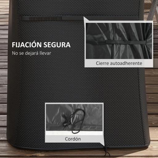 Funda para Barbacoa Rectangular de Tela Oxford 420D Anti-UV Impermeable con Cordón de Sujeción 124x61x91 cm Negro [3]