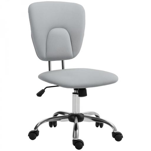 Silla de Oficina Giratoria con Altura Ajustable y Función Basculante para Escritorio Estudio 50x54x87,5-96,5 cm Gris [10]