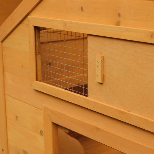 Gallinero para Exterior 150x100x96,5 cm Gallinero de Madera con 2 Nidos Bandeja Extraíble Techo Abatible Natural [6]
