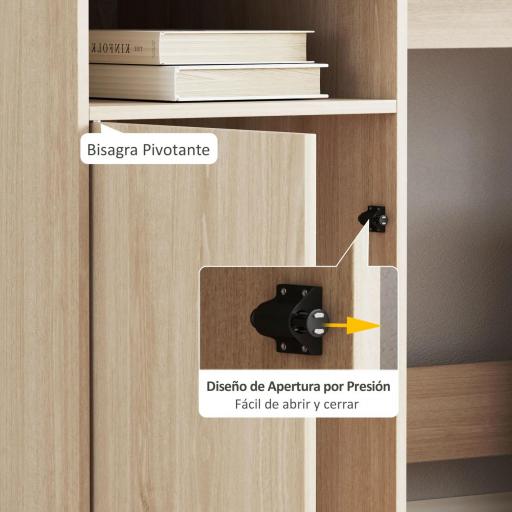 Escritorio con Estantería Moderno Escritorio con Compartimentos Abiertos Soporte para Monitor 108x50x94 cm Natural [4]