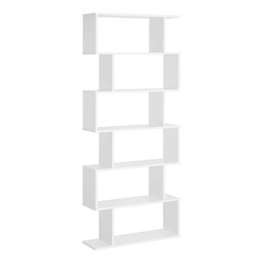 Estantería para Libros Moderna Librería con 6 Estantes para Comedor Salón Estudio 80x23x192 cm Blanco [8]