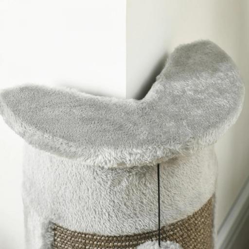 Rascador para Gatos Arañador para Gatos con Poste de Sisal y Bolas Colgantes 34x25,5x58 cm Gris [6]